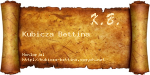 Kubicza Bettina névjegykártya