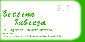 bettina kubicza business card